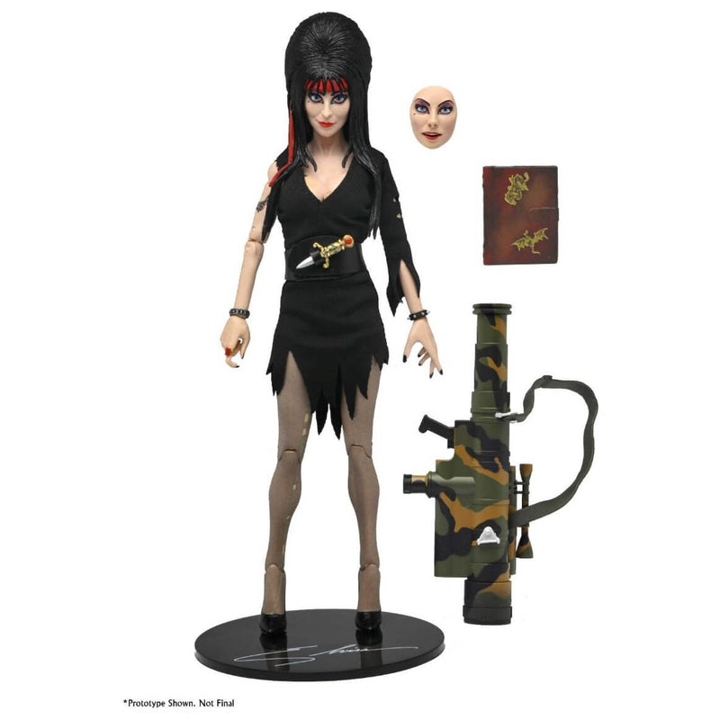 Elvira 8” Clothed Action Figure Commando Elvira - NECA, unpackaged figure and accessories