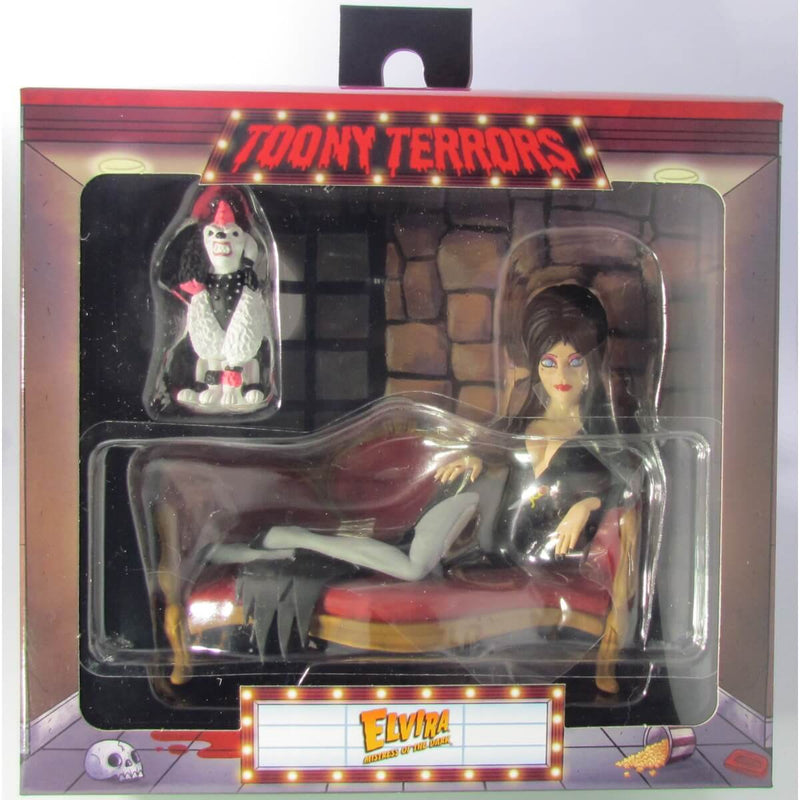 NECA Toony Terrors Elvira on Couch & Gonk Boxed Set 6-Inch Action Figure, package front