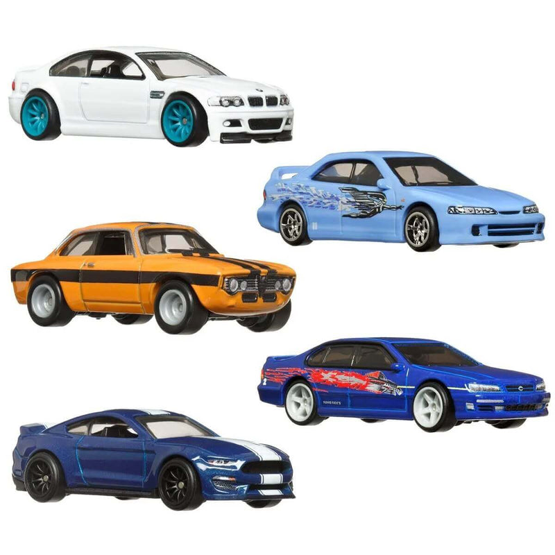 Hot Wheels Premium 2023 Fast and Furious (Mix 3) 1:64 Scale Diecast Vehicles, All 5 unpackaged