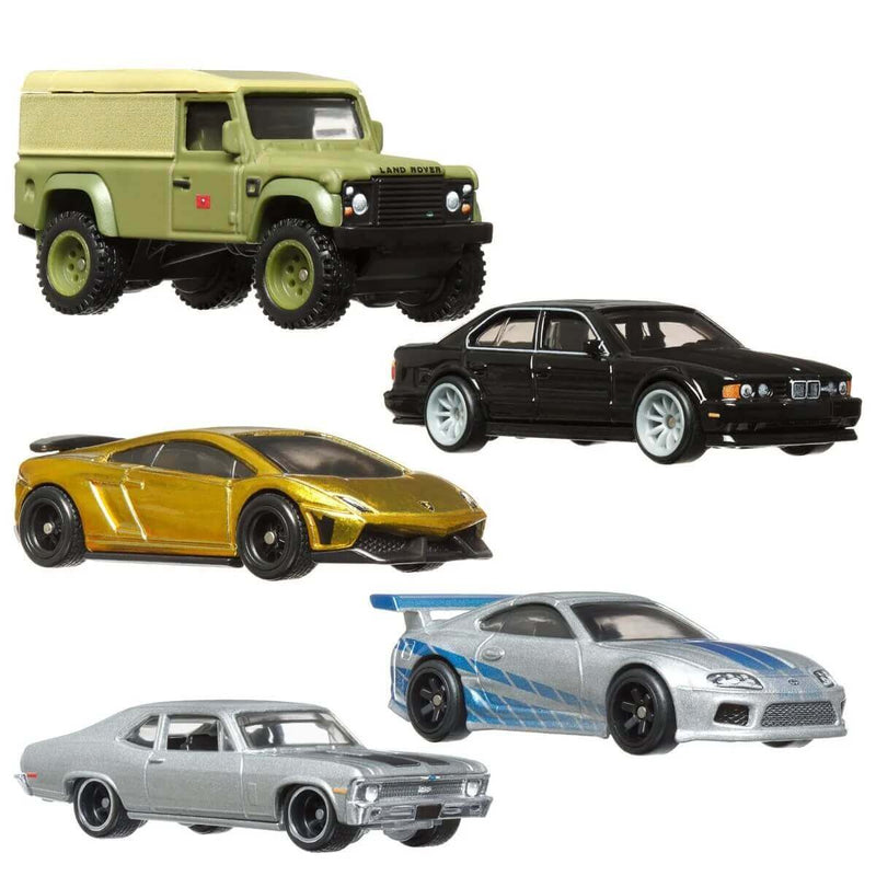 Hot Wheels Premium 2023 Fast and Furious (Mix 4) 1:64 Scale Diecast Vehicles, bundle of all 5