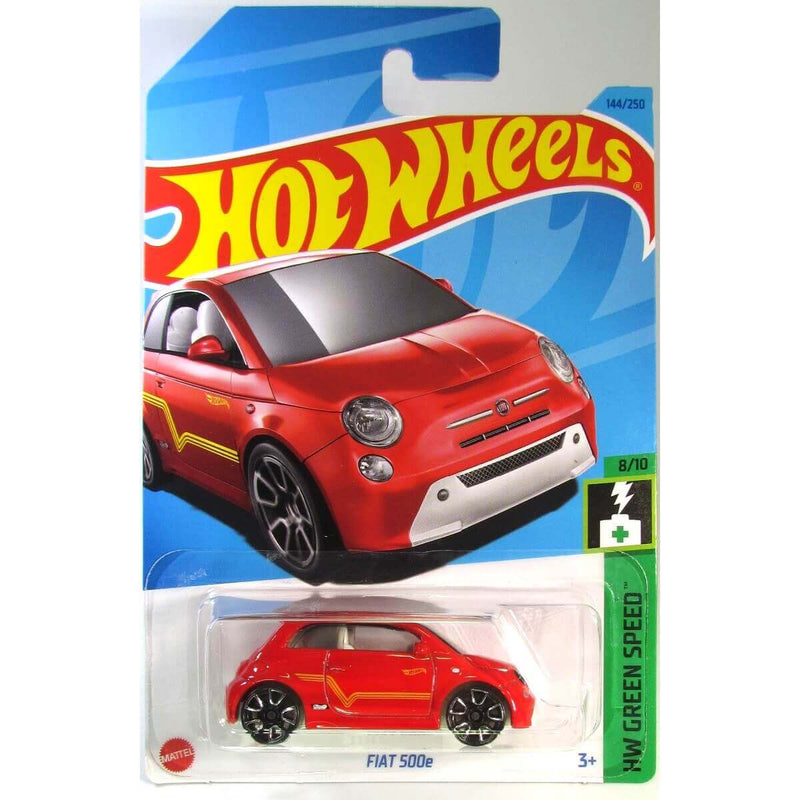 Hot Wheels 2023 Mainline HW Green Speed Series 1:64 Scale Diecast Cars (International Card), Fiat 500e Red