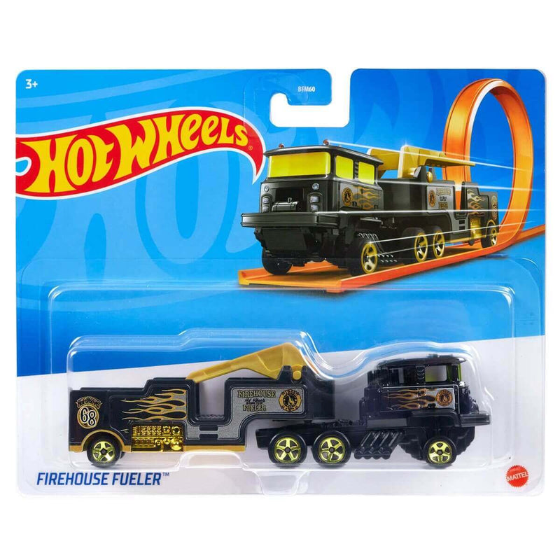 Hot Wheels 2023 Trackin' Trucks (Mix 2) 1:64 Scale Diecast Vehicles, Firehouse Fueler