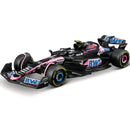 Black and pink Formula 1 BWT Alpine F1 Team A524 Pierre Gasly car on a white background