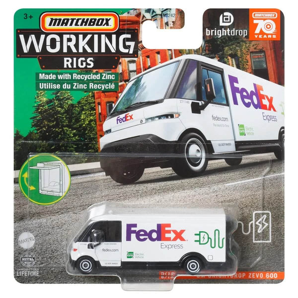 Matchbox 2023 Working Rigs (Wave 4) 1:64 Scale Diecast Vehicles, GM Brightdrop Zevo 600