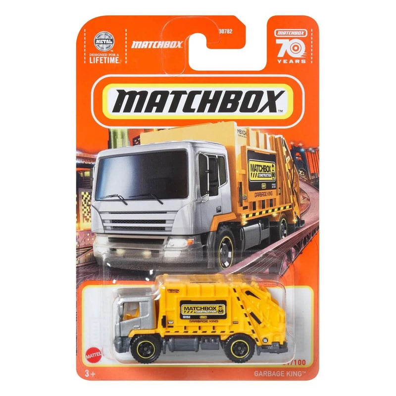 Matchbox 2023 Mainline Cars (Mix 6) 1:64 Scale Diecast Cars, Garbage King