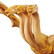 King Ghidorah Godzilla 2019 Movie Monster Series Vinyl Figure, closeup of heads