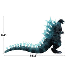Godzilla monster toy figure with measurements on a white background