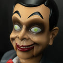 Goosebumps Slappy Dummy Prop Replica closeup of left side of Slappy's face