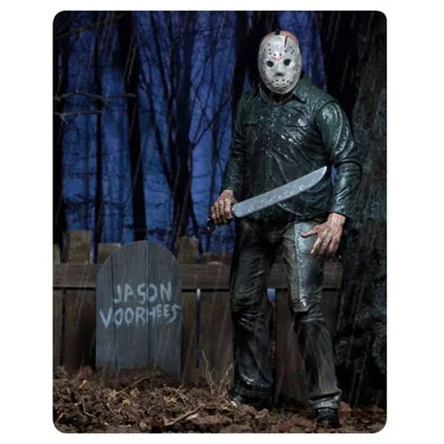 Jason (Friday the 13th Part 5) Ultimate 7" Scale NECA Action Figure, figure with tombstone and machete