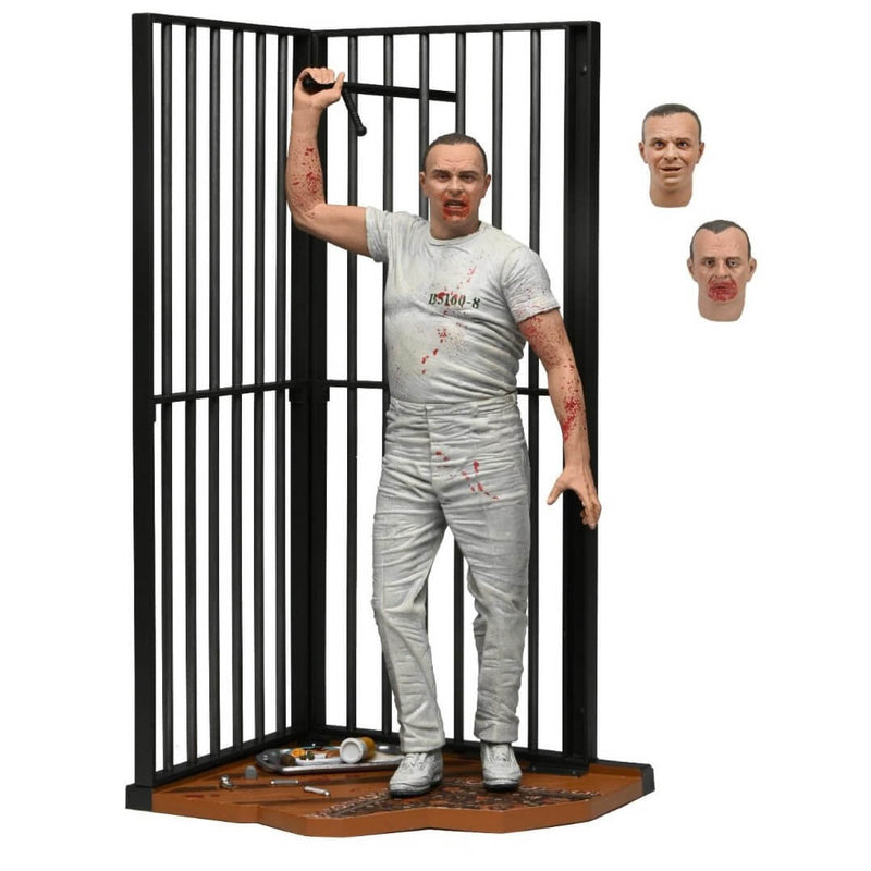 Hannibal Lecter (Prison Escape) 7" Scale NECA Collectible Figure - Silence of the Lambs, Showing figure and accessories