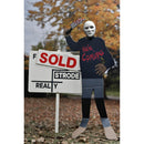 Strode Realty sign with Michael Myers cutout from Halloween The Curse of Michael Myers