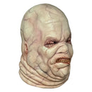 Creepy mask with a detailed face on a white background