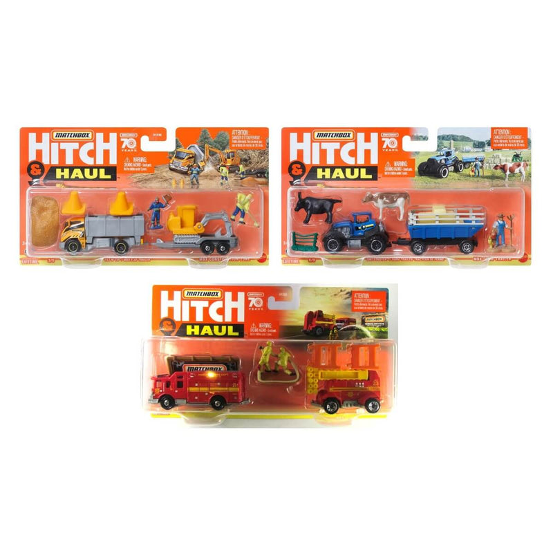 Matchbox 2023 Hitch & Haul (Wave 2) 1:64 Scale Diecast Vehicles, all 3