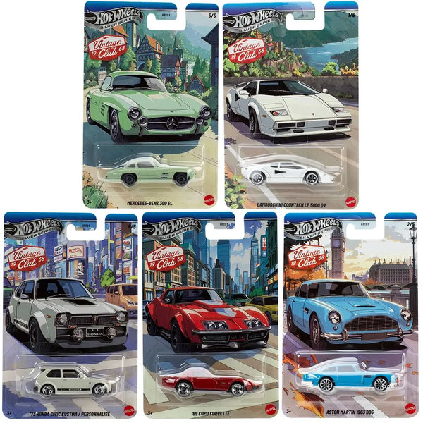 Hot Wheels Silver Series Vintage Club Mix 3 Diecast Cars