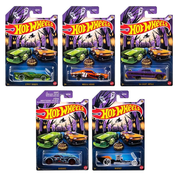 Hot Wheels 2024 Halloween Vehicles 5-Piece Collector's Bundle 1:64 Scale Diecast