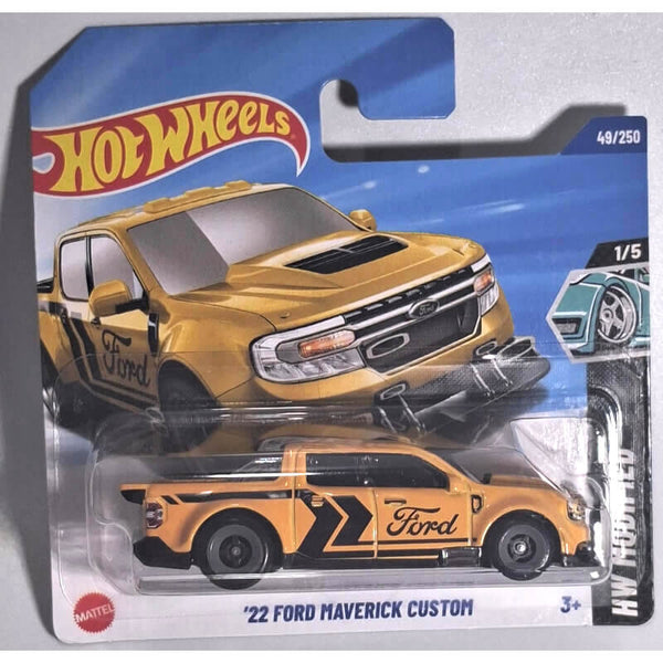 Hot Wheels '22 Ford Maverick Custom toy car in packaging
