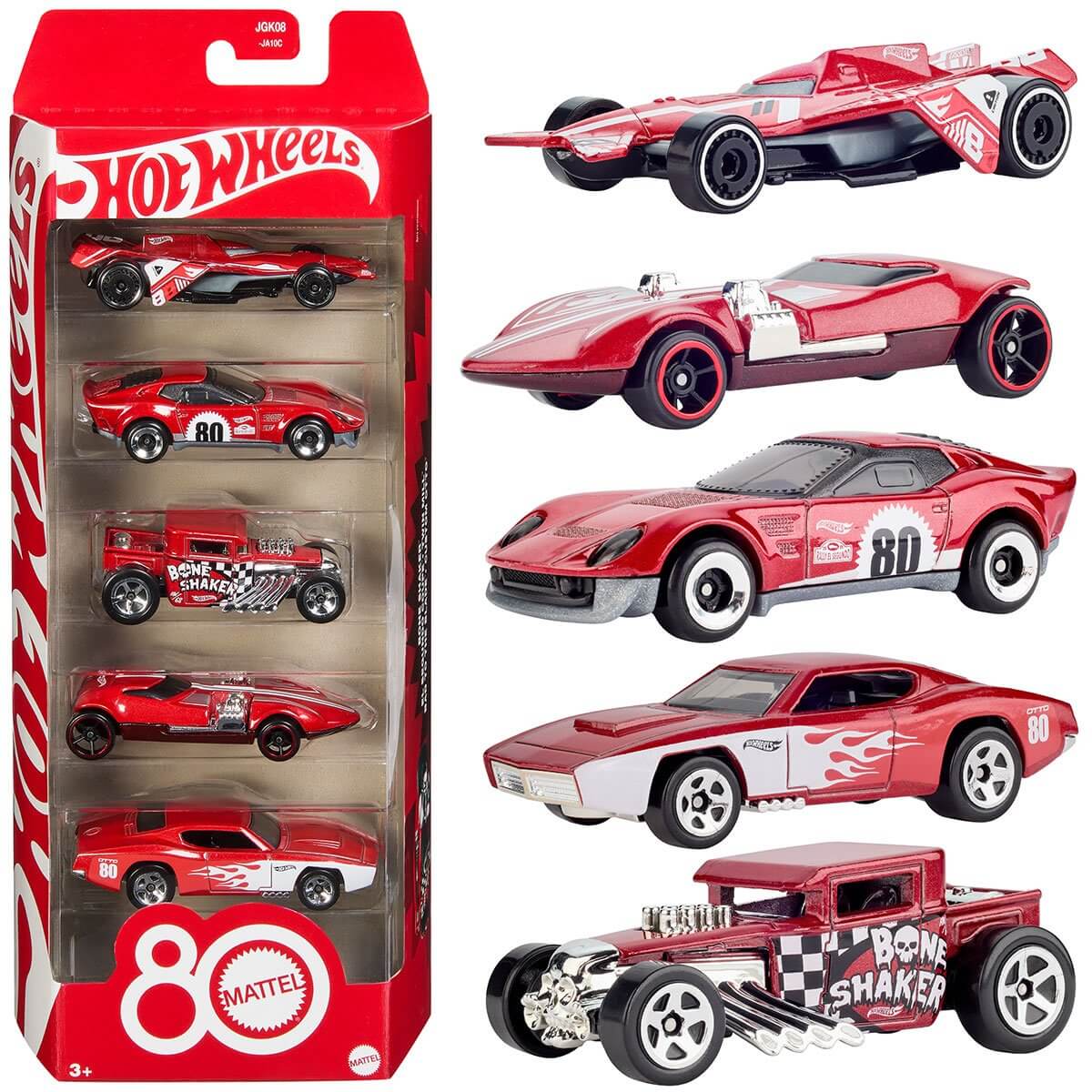 ミニカー Mattel 80th Anniversary Hot Wheels Hot Wheels Core Mattel 80th Anniversary 5-Pack of 1:64 Scale Toy