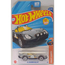 Hot Wheels toy car in packaging with blue and orange accents