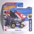 Hot Wheels Mario Kart toy car in packaging with Mario figure