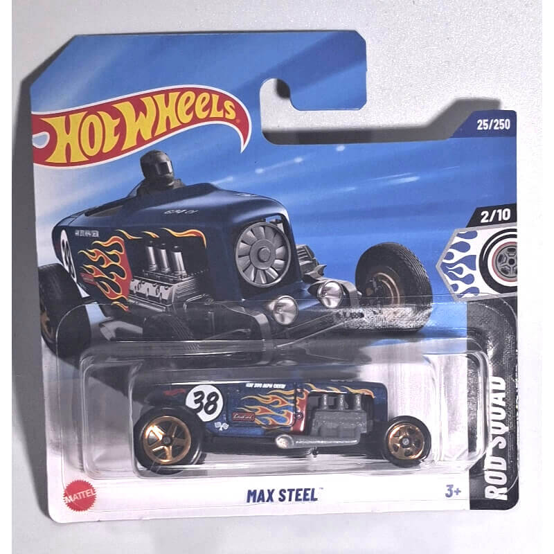 Hot Wheels Max Steel toy car in packaging with Hot Wheels logo