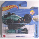 Hot Wheels Morgan Super 3 toy car in packaging with blue and white background