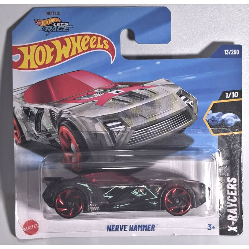Hot Wheels Nerve Hammer toy car in packaging with Hot Wheels branding