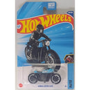 Hot Wheels motorcycle toy in packaging with blue and yellow branding