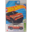 Hot Wheels toy car in packaging with Chevrolet Silverado EV RST model