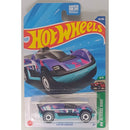 Hot Wheels toy car in packaging with blue and purple design