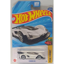 Hot Wheels toy car in packaging with blue and yellow design