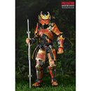 Predator Hunting Grounds Ultimate Samurai Predator 7-Inch Scale NECA Action Figure standing straight up holding staff to its side