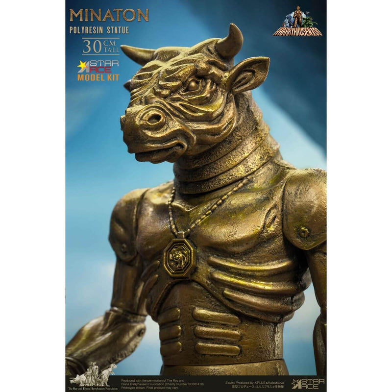 Minaton 12" Model Kit Ray Harryhausen 100th Anniversary Star Ace, closeup with ad overlay