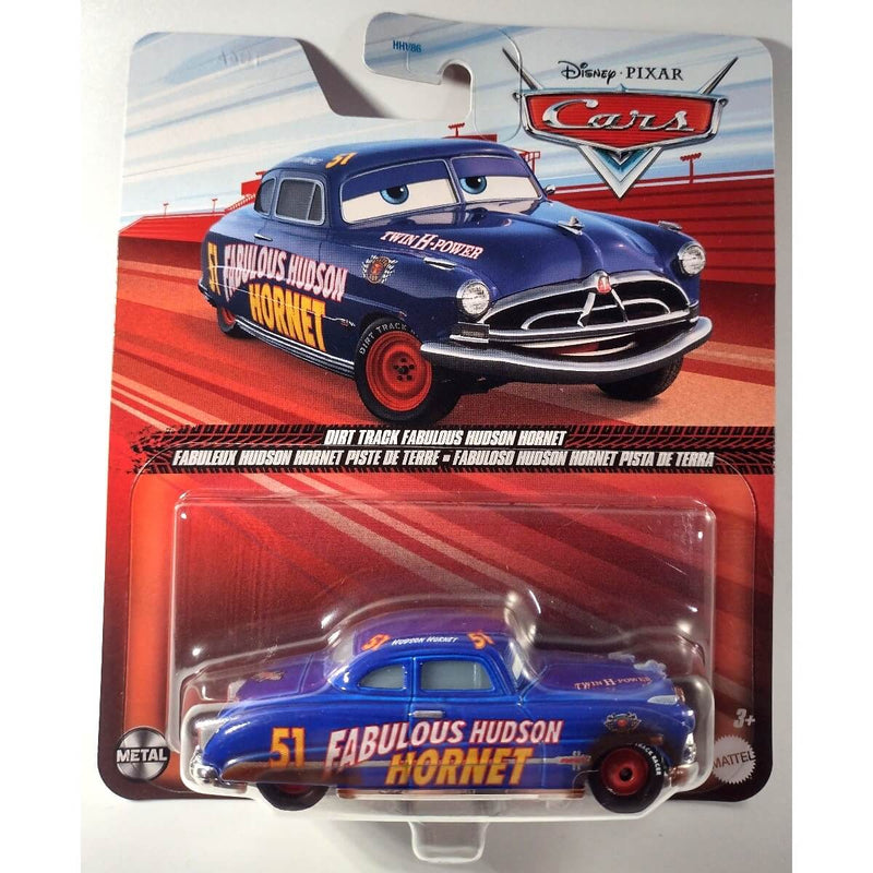 Pixar Cars Character Cars 2024 (Cars Movie) 1:55 Scale Diecast Cars, Dirt Track Fabulous Hudson Hornet