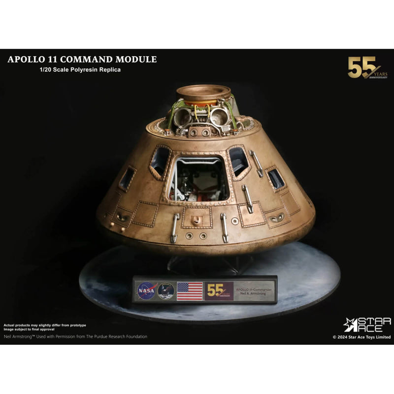 Star Ace 1/20 Scale Apollo 11 Command Module Replica Deluxe Version, module and name plate