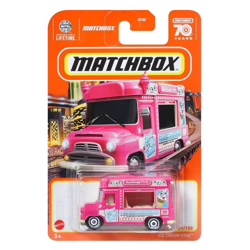 Ice Cream King, Matchbox 2023 Mainline Cars (Mix 10) 1:64 Scale Diecast Cars