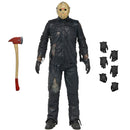 Action figure with a mask, black outfit, and axe on a white background