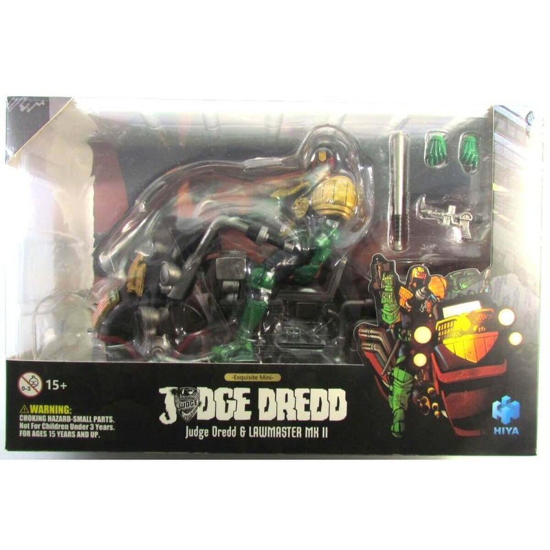 Judge Dredd and Lawmaster MK II Hiya Toys Action Figure Set - Previews Exclusive, package front