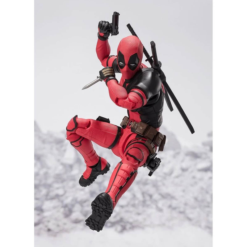 Deadpool S.H.Figuarts 6" Action Figure From Deadpool and Wolverine, jumping with dagger and pistol