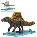 Jurassic World Rebirth Spinosaurus Plannosaurus Model Kit, displayed on stand as skeleton build and dinosaur build