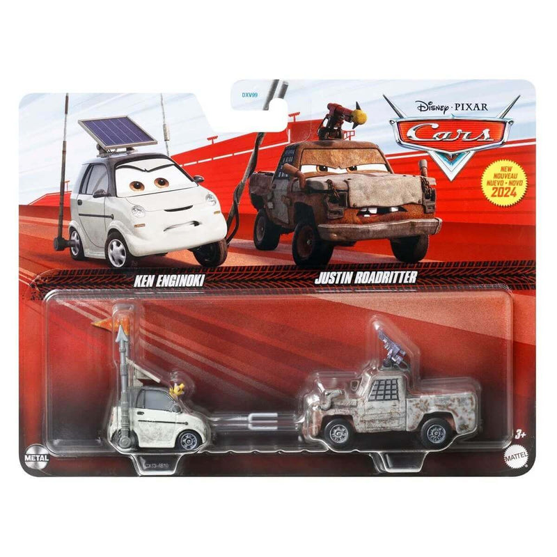 Pixar Cars Character Cars 1:55 Scale 2-Pack: Justin Roadritter & Ken Enginoki