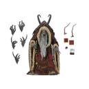 Krampus Deluxe NECA 7 Inch Scale Action Figure, pictured with accessories
