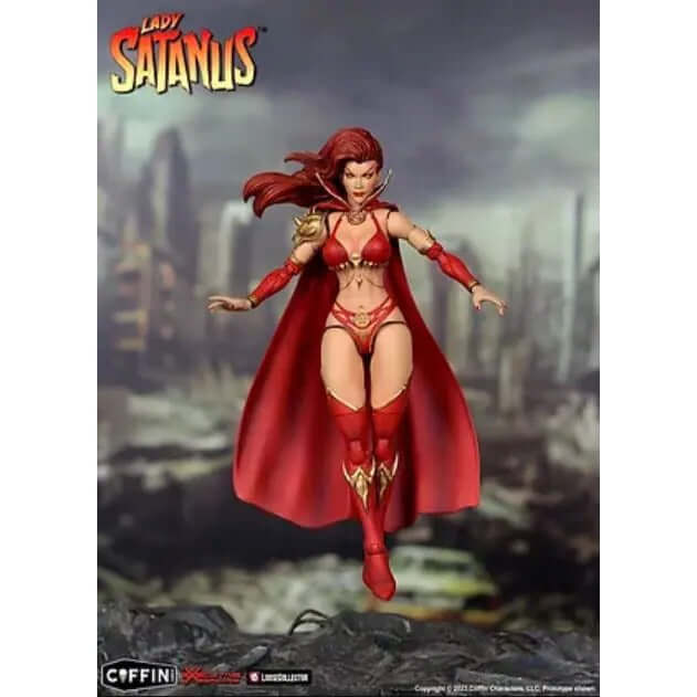 Executive Replicas Lady Satanus 1:12 Scale Action Figure Coffin Comics, unpackaged floating