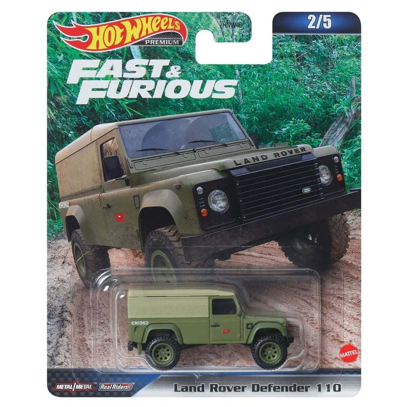 Hot Wheels Premium 2023 Fast and Furious (Mix 4) 1:64 Scale Diecast Vehicles, Land Rover Defender 110