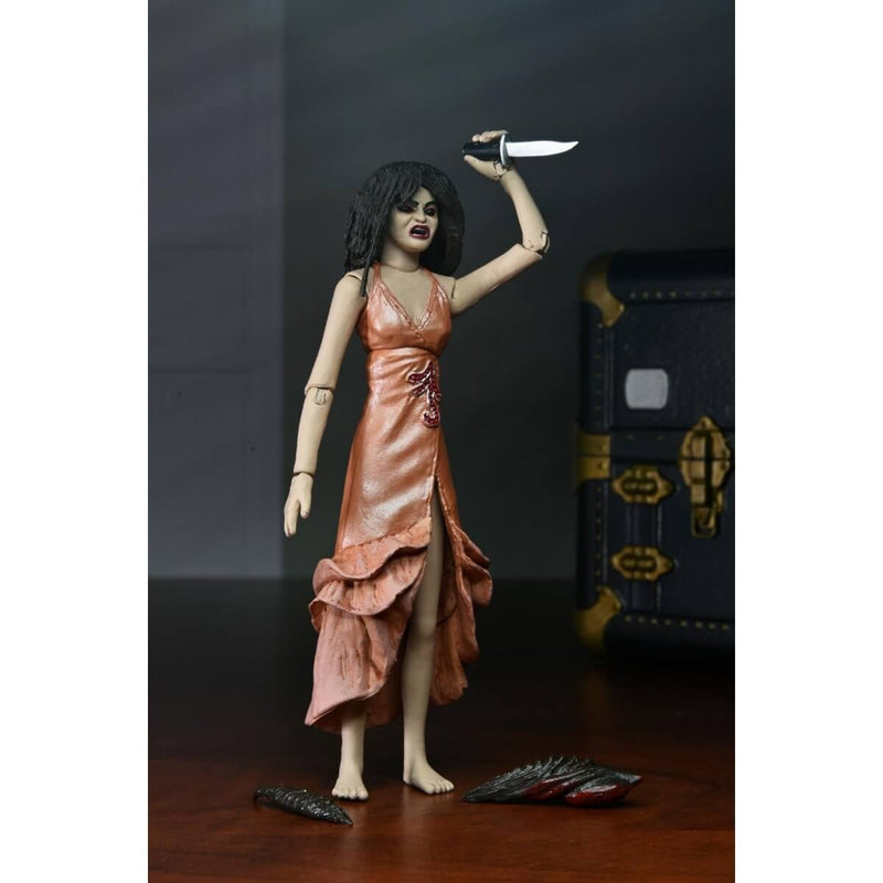 Puppet Master Leech Woman and Toulon's Puppet Case 2-Pack 7 Inch Scale Action Figure, Leech Woman standing with raised knife and leeches