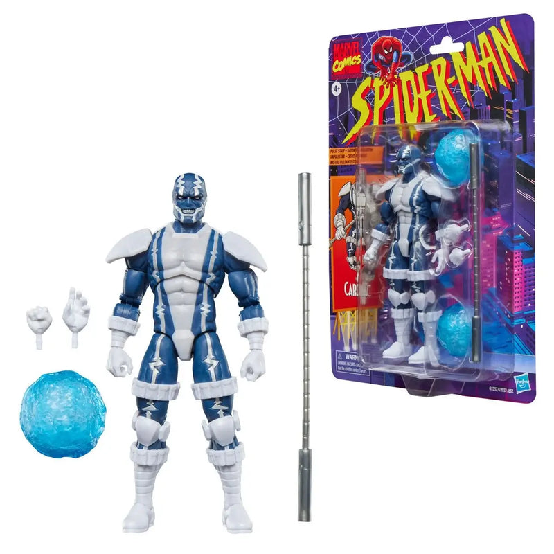 Superhero Cardiac action figure with accessories and packaging on a white background