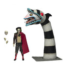 Beetlejuice Action figure with Sandworm creature standing on white background