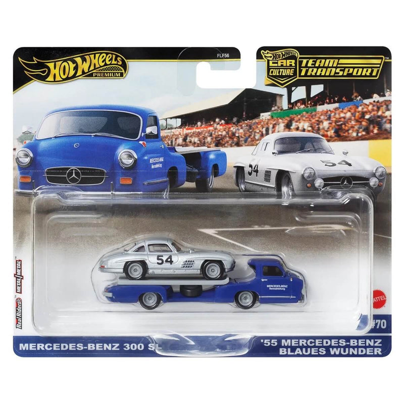 Hot Wheels 2024 Team Transport (Mix 3) Mercedes-Benz 300 SL & '55 Mercedes-Benz Blaues Wunder