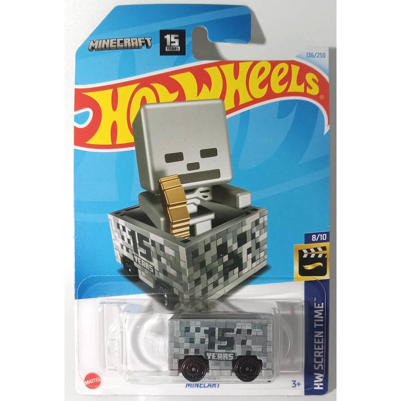 Hot Wheels 2024 Mainline HW Screen Time Series 1:64 Scale Diecast Cars (International Card) MineCart 15 Years