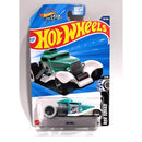 Hot Wheels toy car, mid mill in packaging with blue and red design