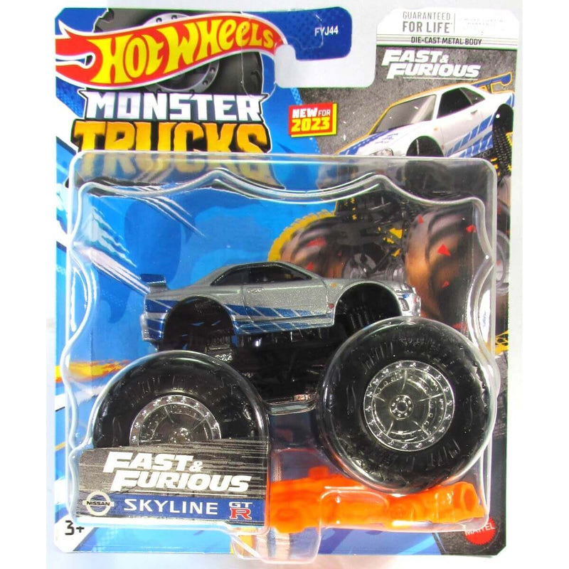 Hot Wheels 2023 1:64 Scale Die-Cast Monster Trucks (Mix 6), Nissan Skyline GTR